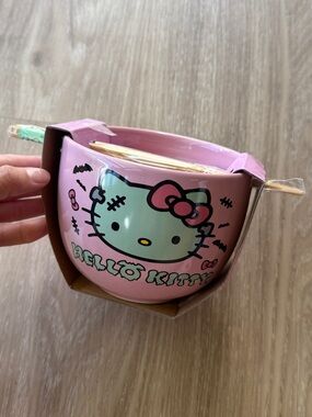 Hello Kitty Halloween Frankenstein Bowl with chopsticks